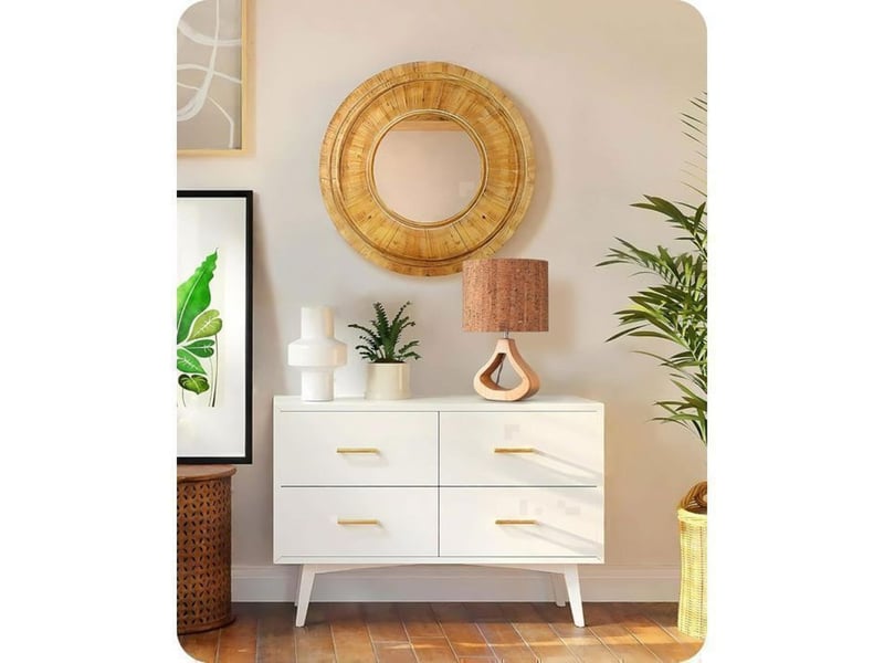  Lampe de chevet scandinave bois clair beige à motif écorce e27 ampoule led 2700k t24019 370618_AAAYU28967_6_DROPFR - Conforama E