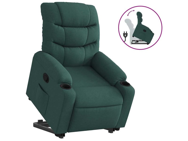  Fauteuil inclinable, fauteuil relax salon vert foncé tissu shl19013  - Conforama A
