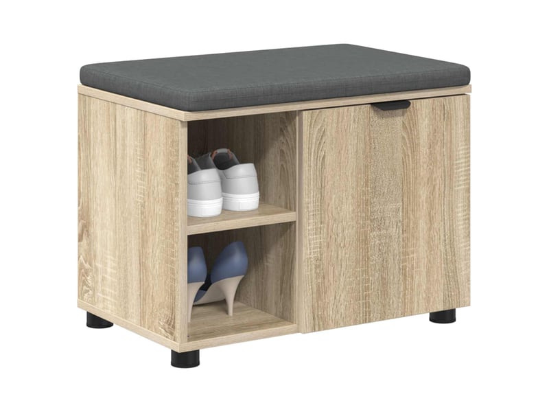  Banc d'entrée, banc interieur avec coussin chêne sonoma 60x38x46 cm shl55700  - Conforama C