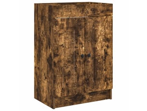 Armoire sous évier de salle de bain, meuble de rangement chêne fumé shl3194