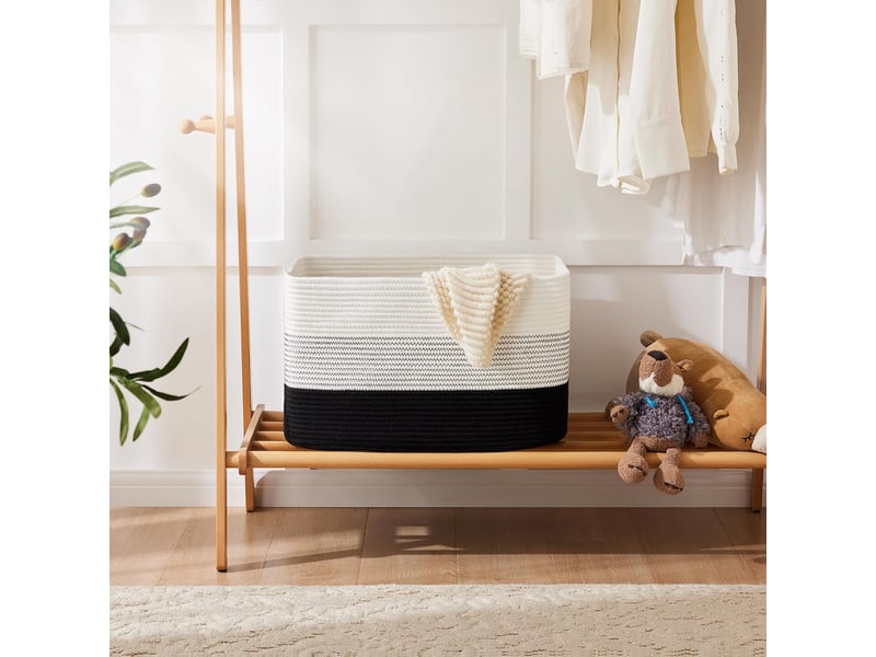 Lot de 2 paniers tissés corde coton pour couvertures - grand panier 30x35cm + petit 25x30cm pour - Conforama D