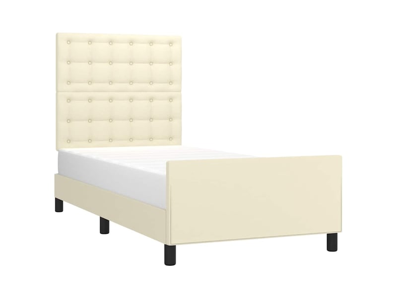  Lit simple- lit adulte -  cadre de lit sans matelas crème 80x200 cm similicuir  - Conforama B