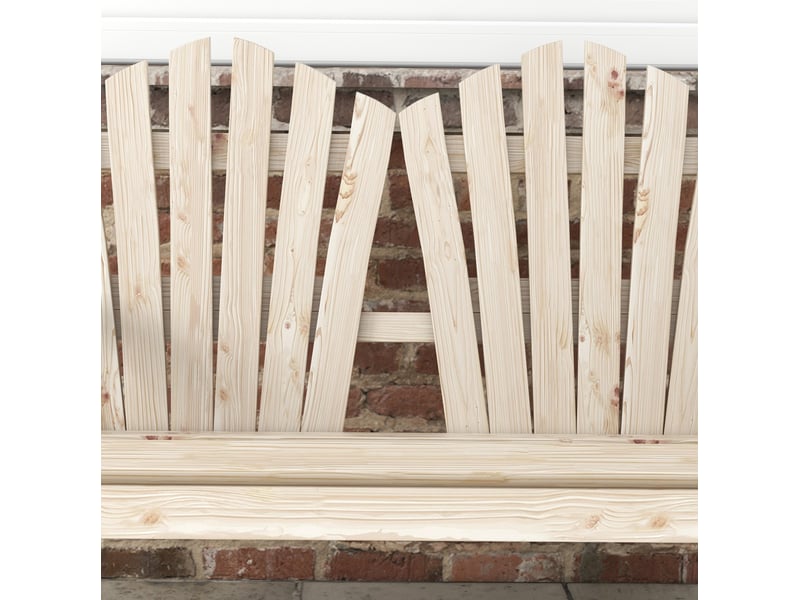  Banc de jardin 2 places 108x66x95 cm – bois naturel – accoudoirs et dossier incurvé rustique  - Conforama D