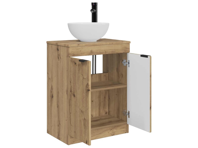 Meuble de salle de bain avec évier chêne artisanal shl3414 - Conforama D