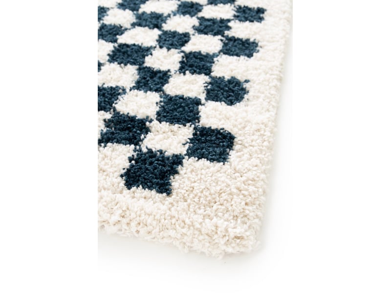  Tapis à poil haut doux et confortable bleu 160 x 213 cm  - Conforama E