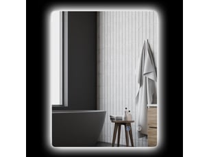 Miroir rectangulaire mural lumineux led de salle de bain 80 x 60 cm luminosité réglable blanc transparent