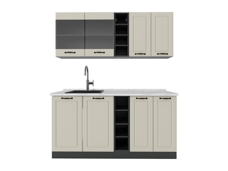  Vicco cuisine, sable campagneanthracite, 160cm sans plan de travail  - Conforama A