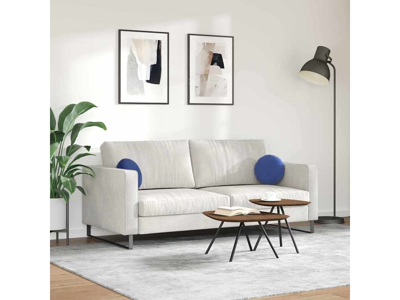  Lot de 2 coussins de siège, coussins décoratifs velours bleu police ø30 x 13 cm cf59882  - Conforama D