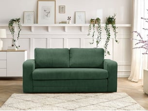 Canapé droit convertible BOBOCHIC COME 2 places Velours vert