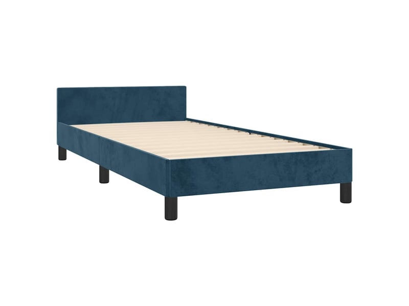  Lit simple- lit adulte -  cadre de lit sans matelas bleu foncé 100x200 cm velours  - Conforama D