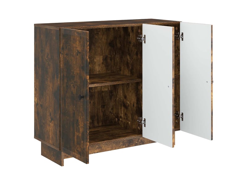  Buffet - bahut - meuble de rangement chêne fumé 89 x 34,5 x 80 cm bois d'ingénierie  - Conforama E