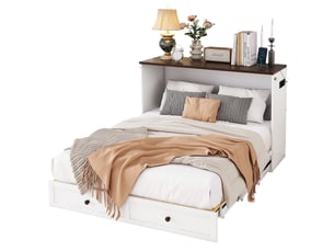 Lit escamotable 140x200 cm <strong>MERAX</strong> <strong>lit adulte blanc</strong> coloris blanc