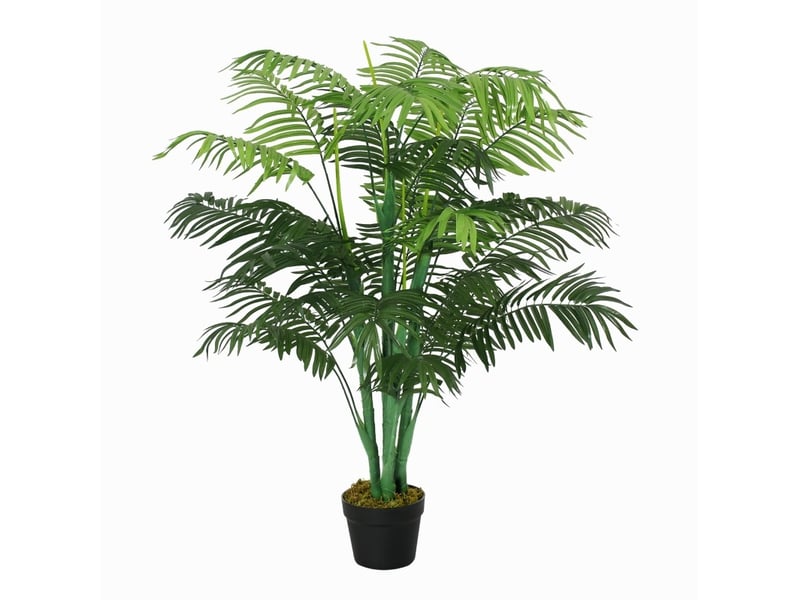  Palmier artificiel en pot 125 cm – vert – 18 palmes modelables, base stable et sans entretien intérieur  - Conforama A