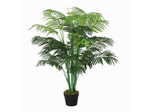 Palmier artificiel en pot 125 cm – vert – 18 palmes modelables, base stable et sans entretien intérieur