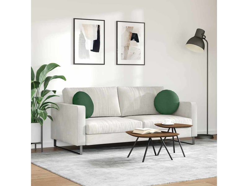  Lot de 2 coussins de siège, coussins décoratifs tissu en velours côtelé vert foncé cf59814  - Conforama D