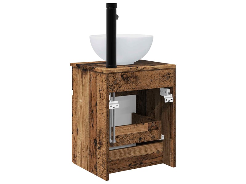 Meuble de lavabo mural, rangement salle de bain bois ancien 39x41x64.5 cm - Conforama D
