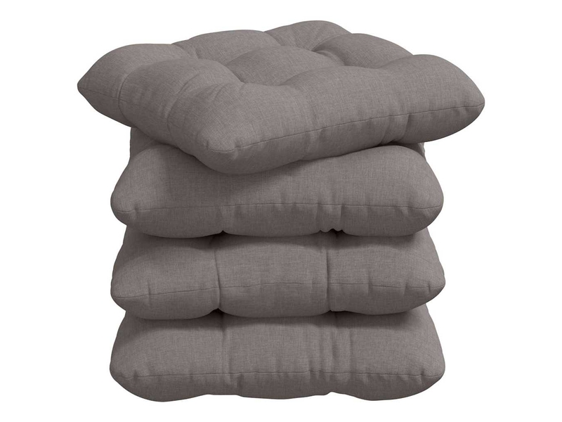  Lot de 4 coussins de siège, coussins décoratifs tissu taupe 40 x 40 x 12 cm cf60028  - Conforama A