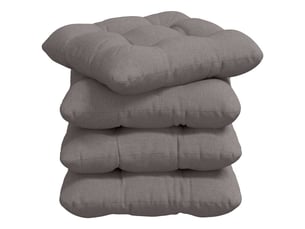 Lot de 4 coussins de siège, coussins décoratifs tissu taupe 40 x 40 x 12 cm cf60028