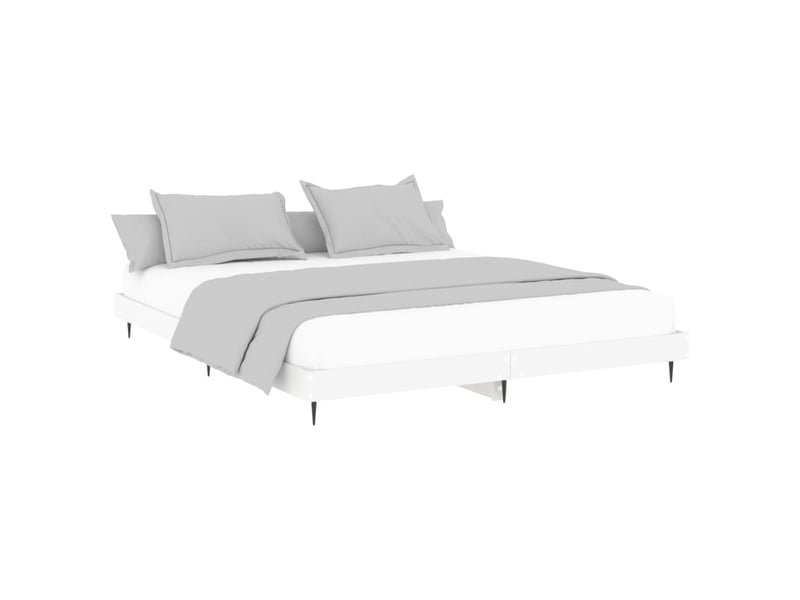  Lit double- lit adulte -  cadre de lit sans matelas blanc 200x200 cm bois d'ingénierie  - Conforama B