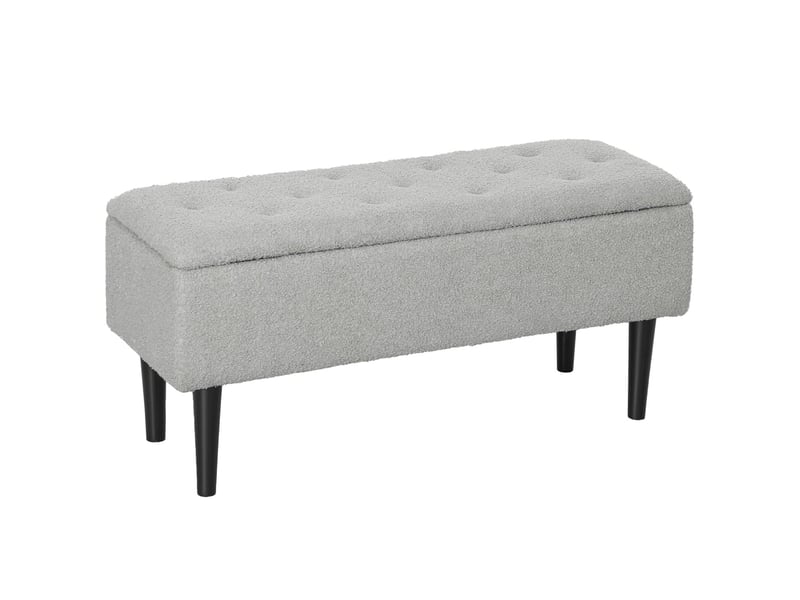  Banc coffre de rangement gris 95 x 38 x 45 cm  - Conforama A