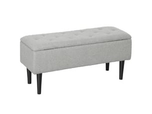 Banc coffre de rangement gris 95 x 38 x 45 cm