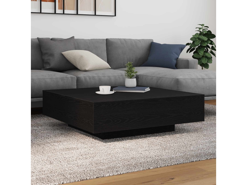 Table basse - table de salon - table à thé avec lumières led chêne noir 100 x 100 x 31 cm  - Conforama B