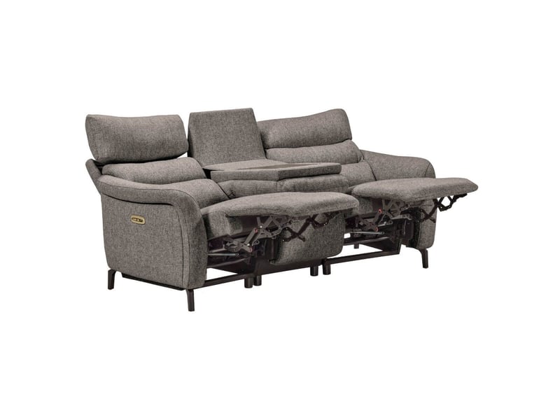  Canapé 3p relax électrique avec tablette centrale tissu gris - varenne VARENNE - Conforama C