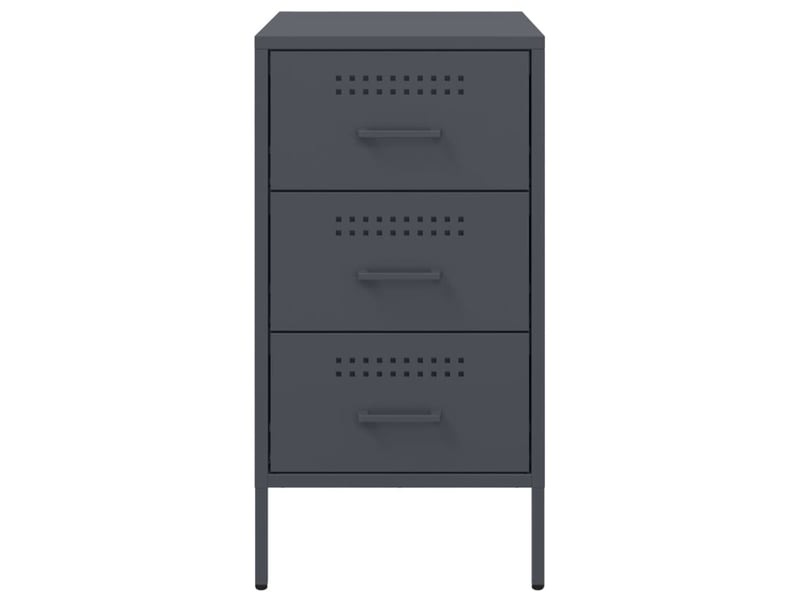  Lot de 2 table de chevet - cabinet de chevet - table de nuit anthracite 36x39x68 cm acier  - Conforama E