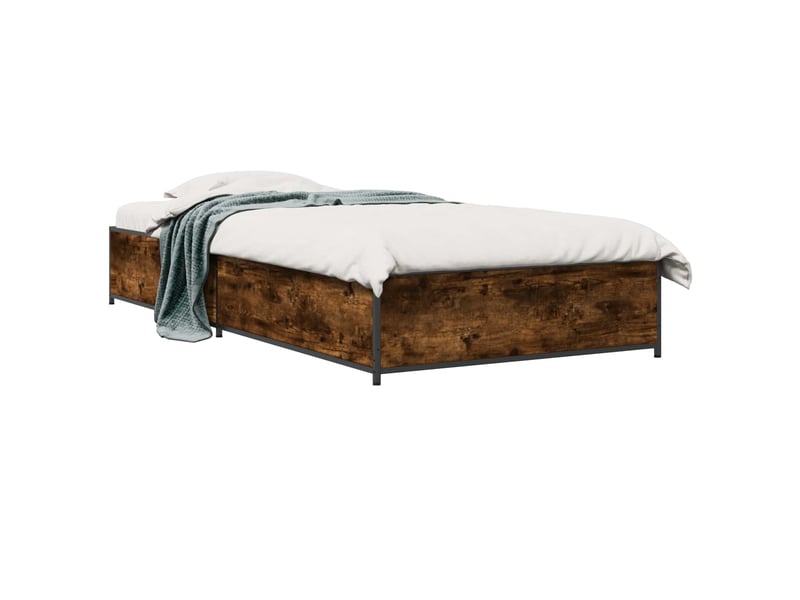  Lit simple- lit adulte -  cadre de lit chêne fumé 80 x 200 cm bois d'ingénierie  - Conforama A