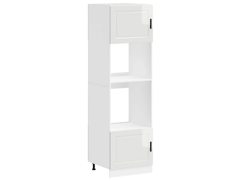 Meuble de rangement, armoires de four porto blanc brillant bois d'ingénierie  - Conforama A