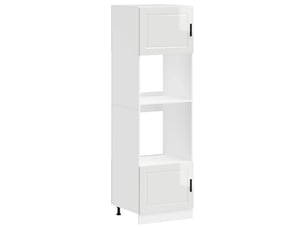 Meuble de rangement, armoires de four porto blanc brillant bois d'ingénierie