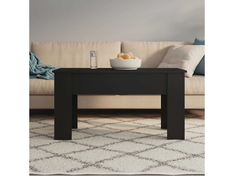  Table basse - table de salon - table à thé noir 101x49x52 cm bois d'ingénierie  - Conforama C