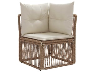 Vidaxl ensemble de canapé de jardin 6 pcs beige polyrotin