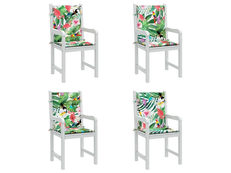  Lot de 4 coussins de dossier,  coussins de dos, tissu oxford vert et rose cf59460  - Conforama D