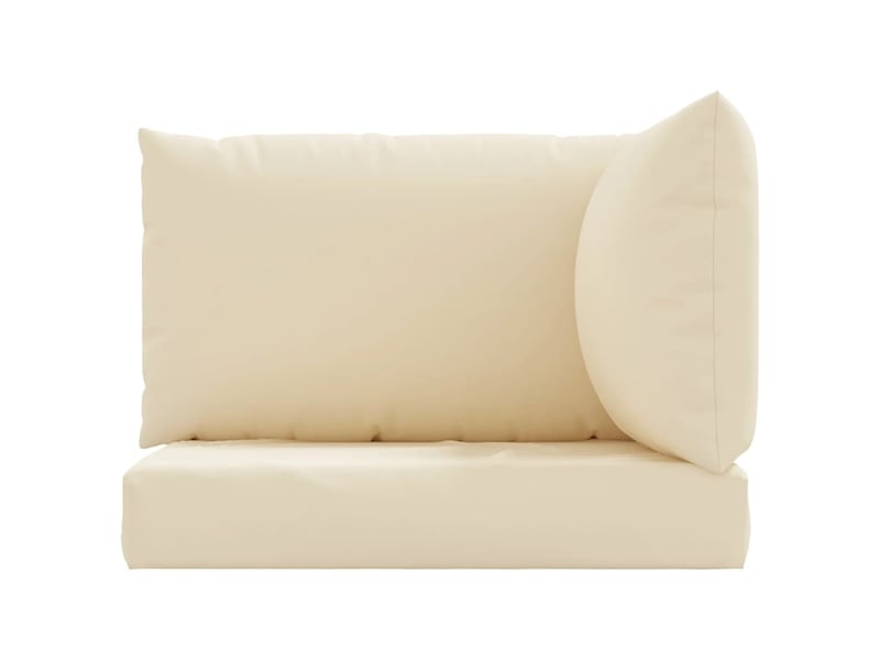  Lot de 3 coussins de palette, coussins de canapé beige tissu oxford cf59657  - Conforama D