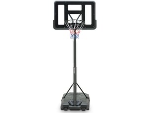 Panier de basket extérieur réglable 198,12 à 304,8 cm noir avec roulettes et base lestable pour jouer dehors