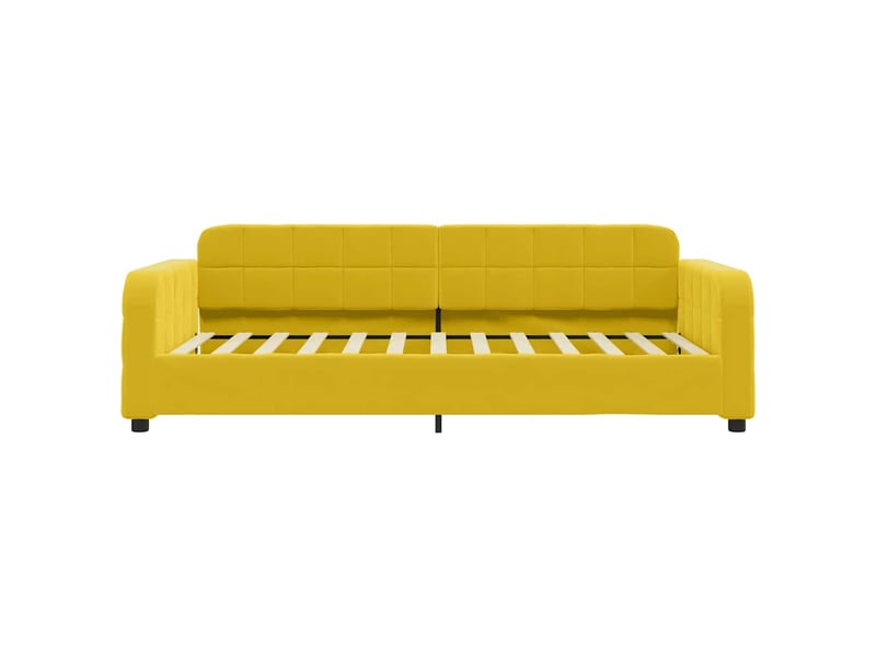  Lit adulte, lit simple, lit de jour avec matelas jaune 90x200cm velours cf18683  - Conforama D