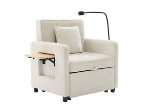 Fauteuil convertible MEULVA Tissu beige vendu A l'unité