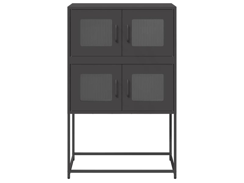  Buffet haut - bahut - meuble de rangement noir 68x39x107 cm acier  - Conforama E