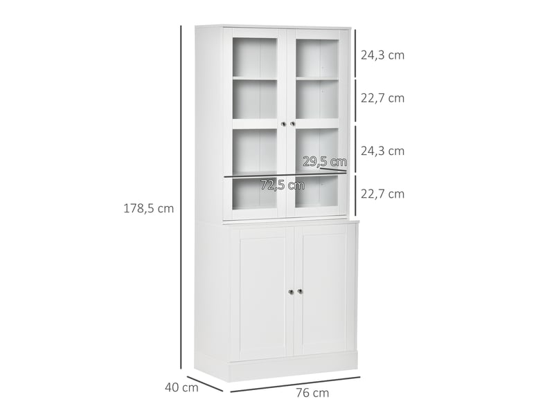  Étagère murale, 2 étagères, 76 cm x 40 cm x 178,5 cm, blanche  - Conforama E