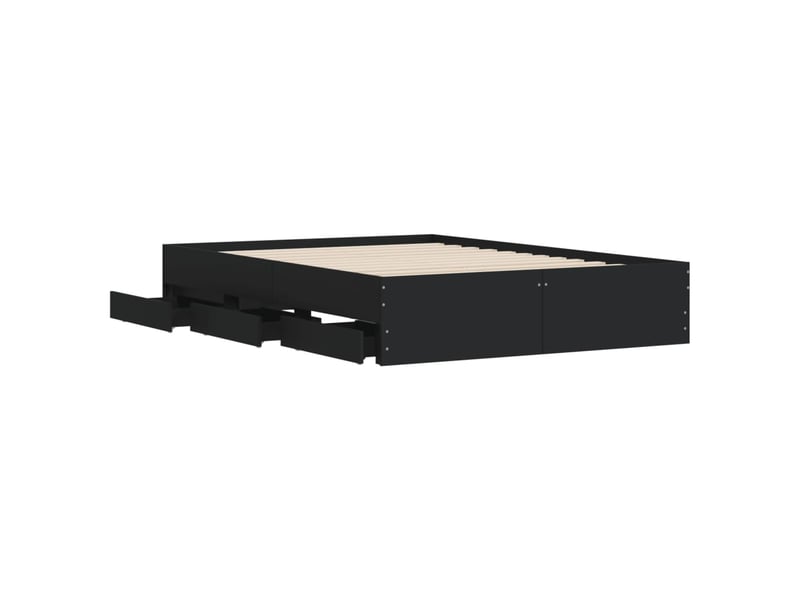  Lit double- lit adulte -  cadre de lit avec tiroirs sans matelas noir 120x190 cm  - Conforama D