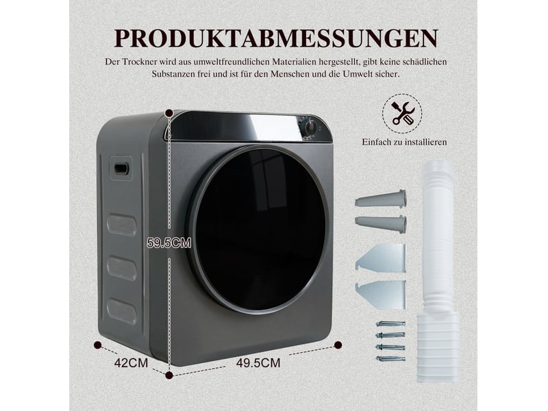  Sèche-linge 49.5x42x59.5 cm 4 programmes chauffage ptc métal gris métal  - Conforama E