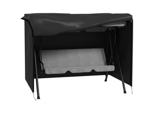 Housse balançoire jardin 3 places 205x124x164 cm – noire – tissu oxford 600d déperlant et résistant aux uv