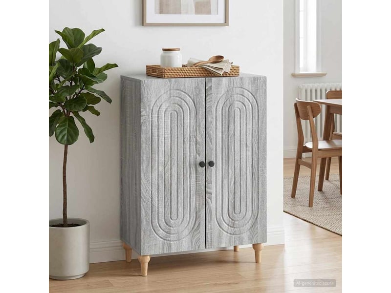  Buffet - bahut - meuble de rangement sonoma gris 66 x 34,5 x 90 cm bois d'ingénierie  - Conforama D