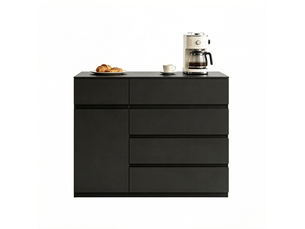 Buffet 1 porte(s) 5 tiroir(s) WISHDOR - 100 cm coloris noir