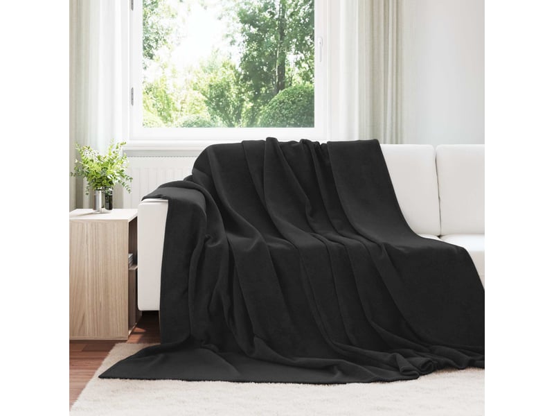 Plaid canapé noir 220x240 cm 1.37 kg polaire - Conforama B