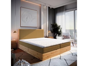 Lit avec rangement 140x200 cm <strong>MASSENO</strong> <strong></strong> coloris jaune