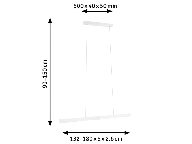 Luminaire en suspension led smart home zigbee 3.0 produits de deuxième choix aptare 2700k gradable 2x2400lm 2x18w noir brossé - Conforama D