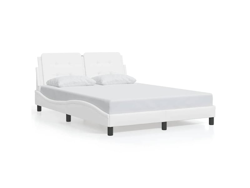  Lit double- lit adulte -  cadre de lit sans matelas zadar blanc 140x190 cm similicuir  - Conforama A