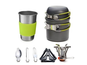 Kit de casseroles camping 9 pièces – ustensiles de cuisine en aluminium durable
